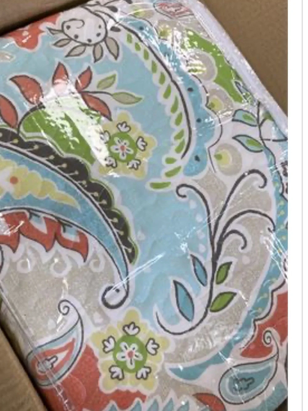Paisley Floral 4-Piece Turquoise Blue Coral Microfiber Polyester Twin Daybed